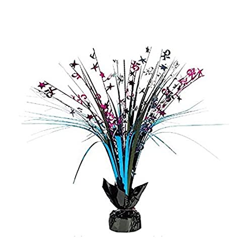 Elegant Mis Quince Años Spray Centerpiece Birthday Party Decorations (1 Piece), Black, 18".