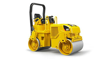 Bruder Toys - Construction Realistic CAT Asphalt Drum Compactor Vehicle with Articulated Steering - Ages 3+