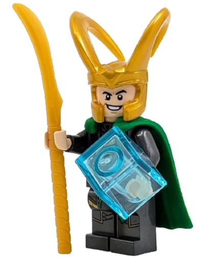LEGO Superheroes: Loki Minifigure with Staff and Tessaract