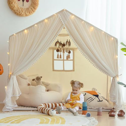 Kids Play Tent with Padded Mat, Princess Castle Playhouse Tents for Toddler