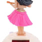 Pink Solar Powered Dancing Hawaiian Girl with Grass Skirt - Swinging Head Doll for Car Dashboard and Desktop Ornaments, Decorations