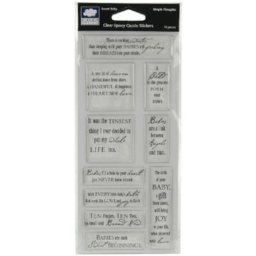 FISKARS Simple Thoughts Clear Epoxy Quote Stickers, Sweet Baby