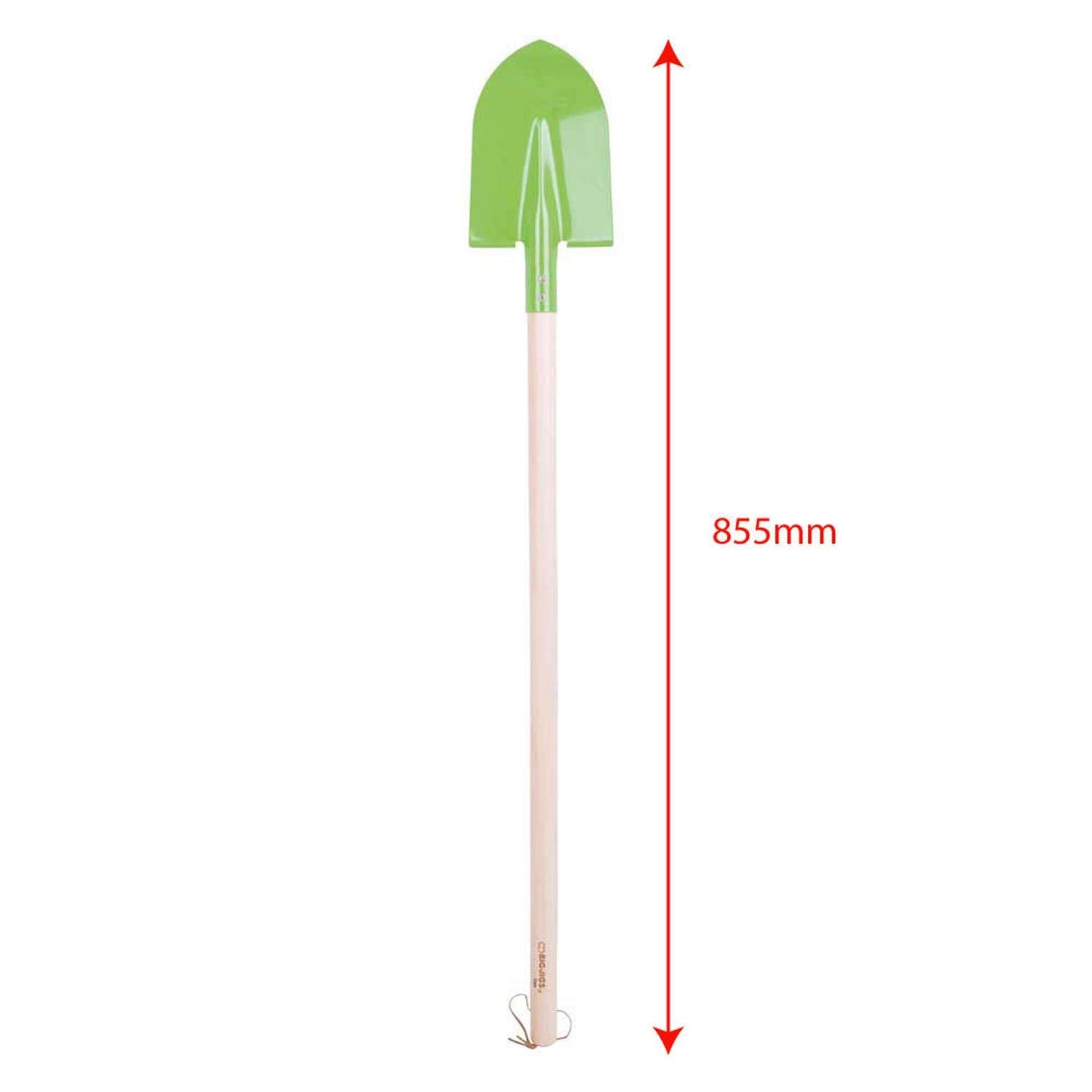 Bigjigs Toys Wooden Long Handled Shovel - 86cm Long Green Shovel, Quality Kids Gardening Tools & Childrens Gardening Sets, Outdoor & Garden Toys