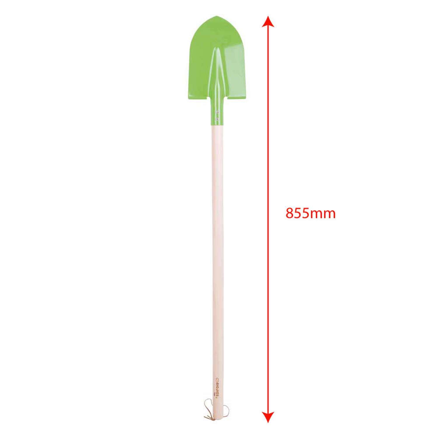 Bigjigs Toys Wooden Long Handled Shovel - 86cm Long Green Shovel, Quality Kids Gardening Tools & Childrens Gardening Sets, Outdoor & Garden Toys