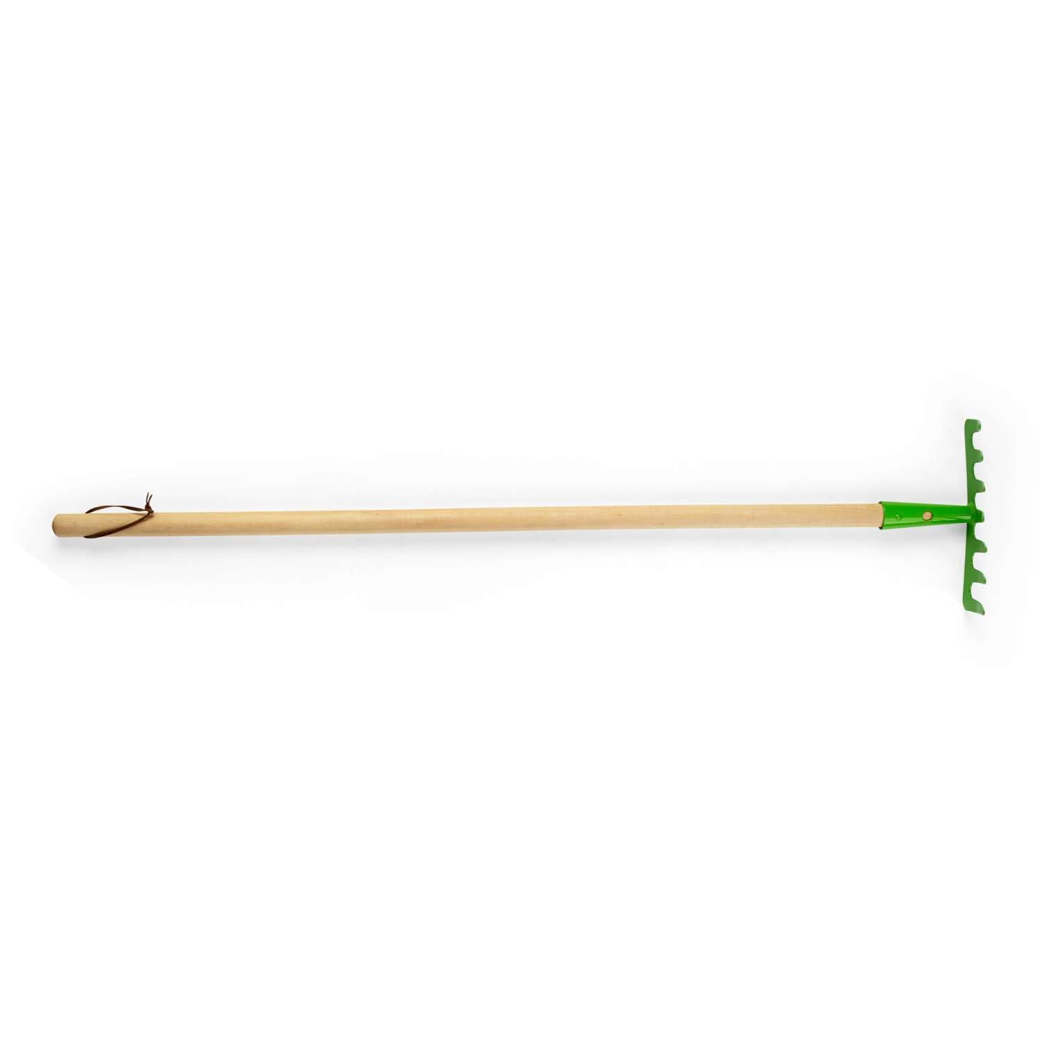 Bigjigs Toys Children's Long Handled Gardening Soil Rake with Wooden Handle - Garden Tools and Accessories