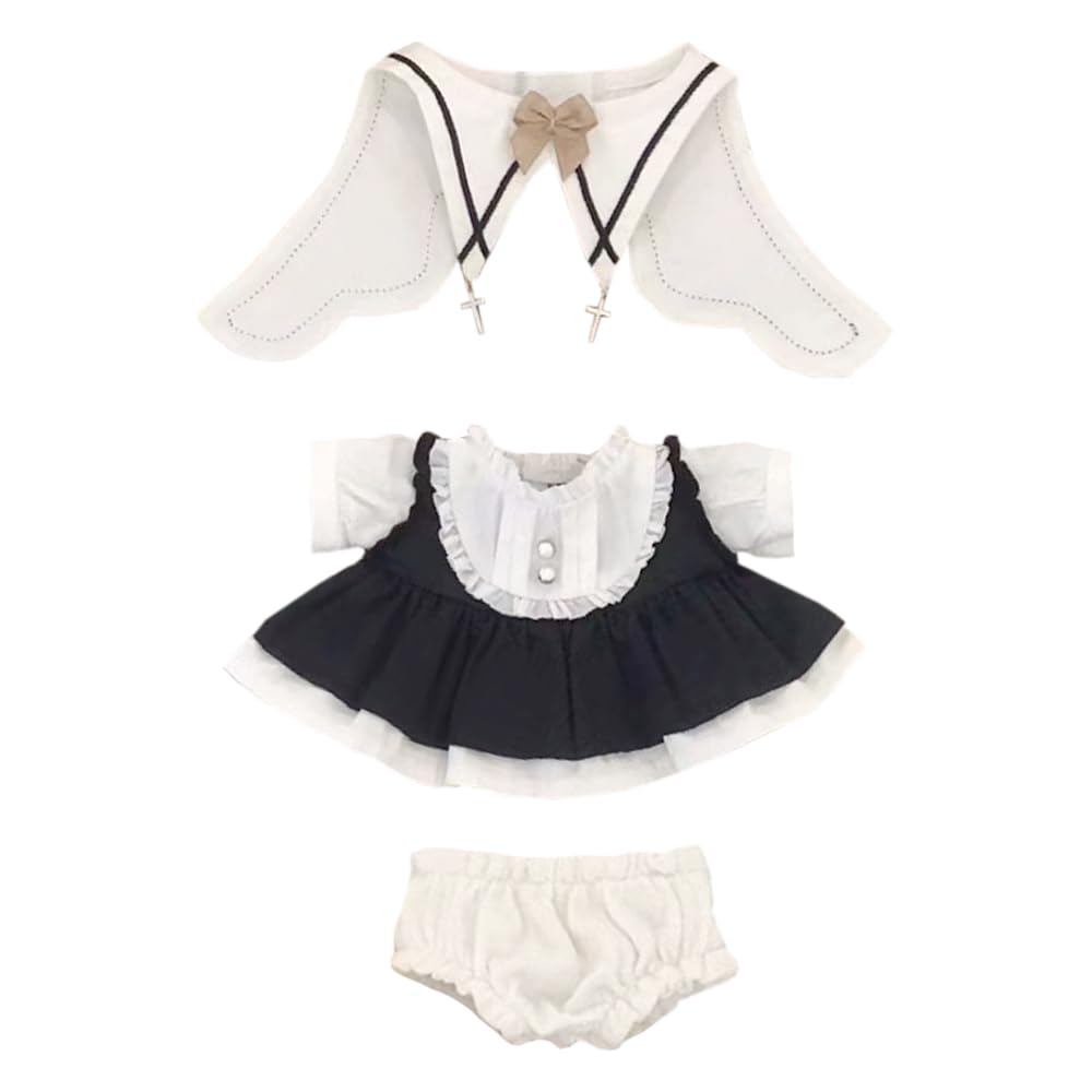 niannyyhouse 20cm Plush Doll Clothes Black Dress Scarf Underpants 8in Doll Accessories