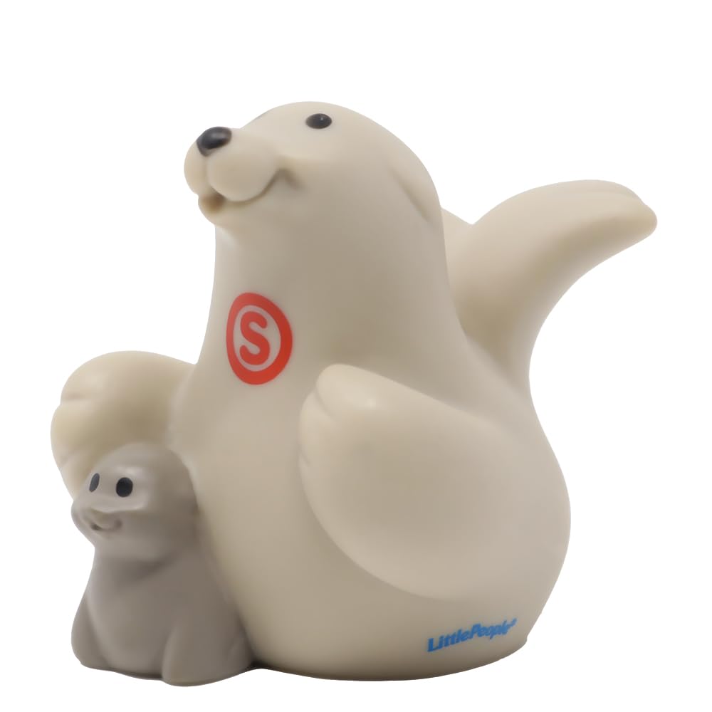 Fisher-Price Replacement Part for Collectible Little People Safari Circus Animal Zoo Playset 2552 - Replacement Gray Seal Figure with Baby Letter S