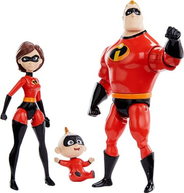 Mattel Disney and Pixar The Incredibles Storyteller Set with 3 Action Figures, Super Family Collectible Toy Pack with Mr Incredible, Elastigirl