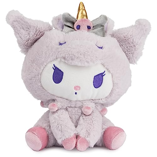GUND Sanrio Kuromi 6" Plush Toy with Purple Unicorn Outfit; Ages 1+