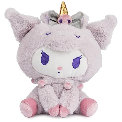 GUND Sanrio Kuromi 6" Plush Toy with Purple Unicorn Outfit; Ages 1+