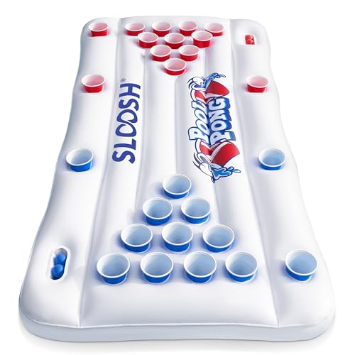 SLOOSH Pool Toys Games Set - Pong Toss Game Water Toys for Adults Kids Family Games, Inflatable Floats Lounge Raft Floating Swimming Pool Accessories