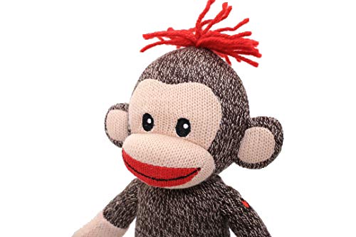Plushland Original Curioso Brown Sock Monkey, Hand Knitted, Stuffed Animal Toy Gift-for Kids, Babies, Teens, Girls and Boys Baby Doll Present Puppet 6