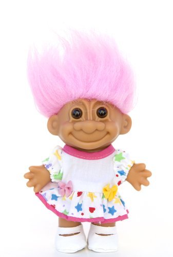 Russ Berrie My Lucky Star Sundress 6" Troll Doll - Pink