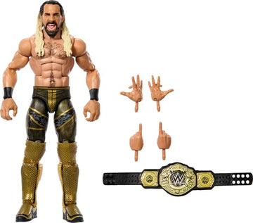 Mattel WWE Elite Action Figure & Accessories, 6-inch Collectible Seth Rollins with 25 Articulation Points, Life-Like Look & Swappable Hands