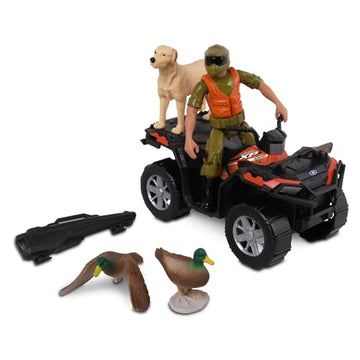 NKOK 1:18 Realtree 8 Piece Polaris Sportsman Duck Hunting Playset, Allows Children to Pretend Play and Use Their Imagination, Hunting Playset,