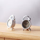 Miniature Alarm Clock 1/12 Scale, Tiny Silver Decor for Dollhouse, Diorama Props, Model Displays and Miniature Room Accessories (0.4x0.6 Inch)