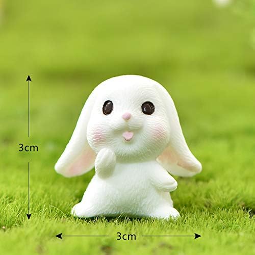 CCUUHJ 7 Pcs Bunny Kit Resin Miniature Figurines Fairy Garden Accessories,Mini Straw Basket Carraot Figures Rabbit Ornaments for Easter Egg Fillers