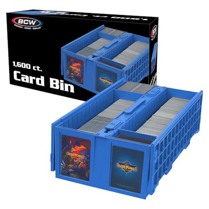 BCW Collectible Card Bin - (Single, Blue) | Holds up to 1600 Cards | Plastic Storage Box for Pokémon, MTG & Sports Cards