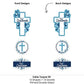 Big Dot of Happiness First Communion Blue Elegant Cross - Boy Religious Party Centerpiece Sticks - Table Toppers - Set of 15
