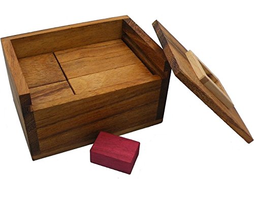 Red Wood Block Packing Problem - Brain Teaser Wooden Puzzle