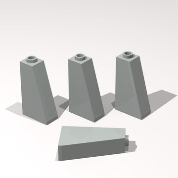 Classic Building Slope Bulk, Slope 75 2x1x3 Hollow Stud 200 Piece, Compatible with Lego Parts and Pieces:(Color:Light Gray)