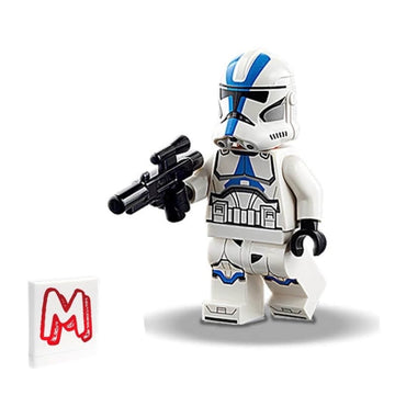 LEGO Star Wars The Clone Wars Minifigure - 501st Legion Clone Trooper with Blaster and Minifigureland Tile (75280) 4 Pack