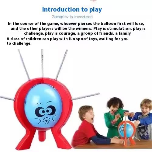 ZSKXYRUS Balloon Blast Party Game Set Entertaining Family Tabletop Game Comes with 10 Balloons 9 Sticks Dice Stand Red Frame Party Supplies Party