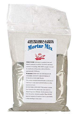 Andi Mini Brick & Stone Dollhouse Miniature Grey Mortar, 8oz Powder