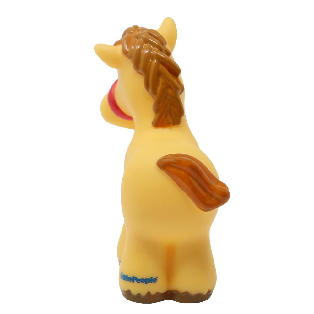 Fisher-Price Replacement Part for Collectible Little People Stable Barn Animal Sounds Farm Playset K7925 - Replacement Tan Horse Figure with Brown
