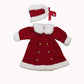 American Fashion World Red Coat with White Fur Trim & Matching Headpiece for 18 Inch Dolls - Winter Christmas Outfit with White Leggings