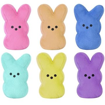 vizethru 6 Pcs Easter Bunny Plush Toys,Easter Basket Stuffers Toys for Kids,Bunny Stuffed Animals, Easter Party Favors Gift Toys for Kids