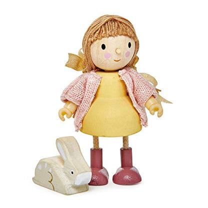 Tender Leaf Toys - The Goodwood Family - Wooden Miniatures Flexible Doll, Multicultural Action Figure for Dollhouse - Encourage Creative and