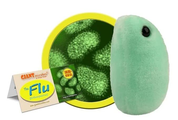 GIANTmicrobes Flu Plush -Learn About Your Respiratory System with This Fun get Well Gift for Friends, Family, Students, Doctors, Nurses and Scientists
