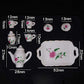SXFSE Dollhouse Decoration Accessories, 1:12 Dollhouse Miniature Scene Model 8 PCS Porcelain Teacup and Saucer Set Pretend Play Toy (A, As Shown)