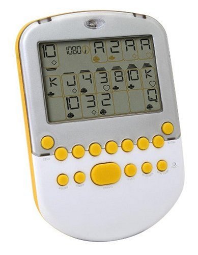 Mattel Big Screen Solitaire - White/ Silver with Yellow Accents