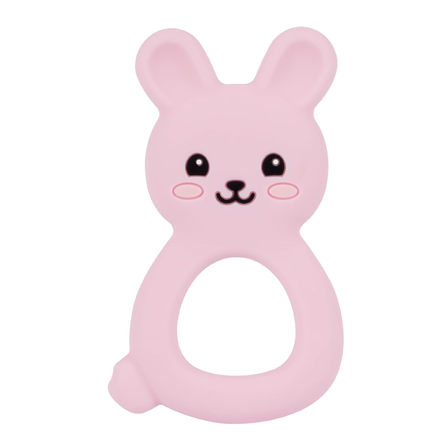 Baby Bunny Teether, Food-Grade Silicone Toy for Infants 3-12 Months, Easy-Grip Chew Toy with Textured Ears for Sensory Exploration, Freezable