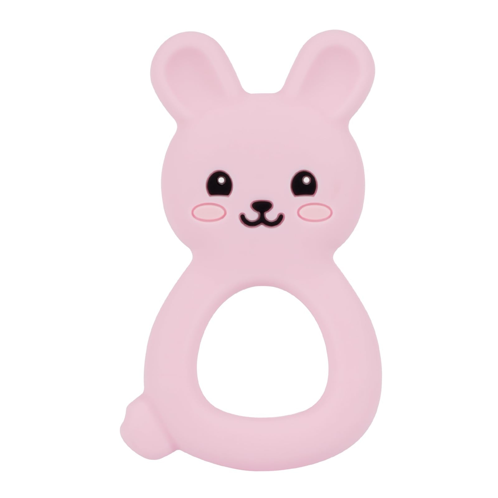 Baby Bunny Teether, Food-Grade Silicone Toy for Infants 3-12 Months, Easy-Grip Chew Toy with Textured Ears for Sensory Exploration, Freezable
