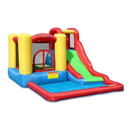 Bounceland Jump and Splash Adventure Bounce House or Water Slide All in one, Large Pool, Fun Bouncing Area with Basketball Hoop, Long Slide