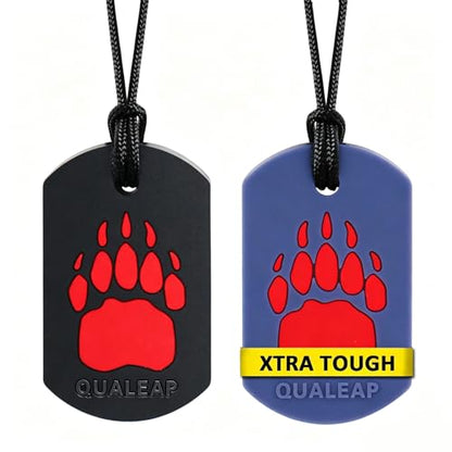 Xtra Tough Bear Claw Chew Necklace for Kids, Boys or Girls (2 Pack) - Chewing Necklace Teething Necklace Teether Necklace Chew Toys - Teething Toys