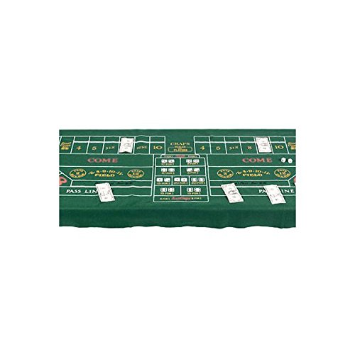 Premium Green Craps Felt Game Board - 36" x 72" (1 Pc.) - Supreme Durability, Unique & Fun Party Gaming Experience - Ideal for Any Events