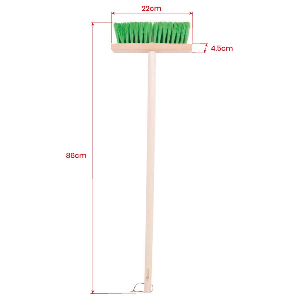 Bigjigs Toys Children's Long Handled Gardening Brush with Wood Handle
