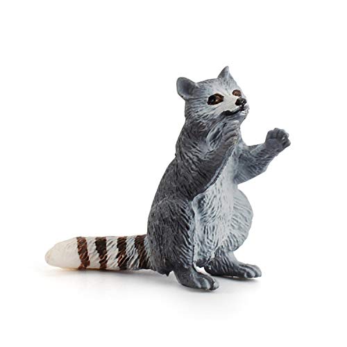 Rich Boxer 3 PCS Realistic Mini Raccoon Figurine Wild Animal Figures for Party Diorama Supplies Cake Toppers Science Collection Desktop Decoration