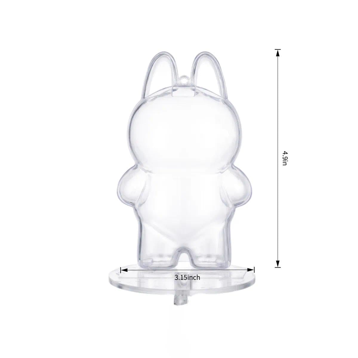 Hard Shell Display Case for Labubu 4.0 Pin for Love - Anti-Collapse Standing Protector with Anti-Lost Secure Rope - Dust-Proof Scratch-Resistant