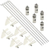 WMYCONGCONG 15 PCS Nylon Control Horns 21x11 mm + Pushrod Connector Linkage Stopper 1.3mm + 1.2 x 210mm Pushrods Parts for RC Airplane Plane