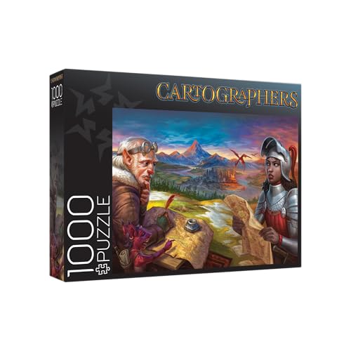 Cartographers of Nalos Jigsaw Puzzle | 1000 Piece Fantasy Art Puzzle | Board Game Art from Cartographers Heroes: A Roll Player Tale | Puzzle