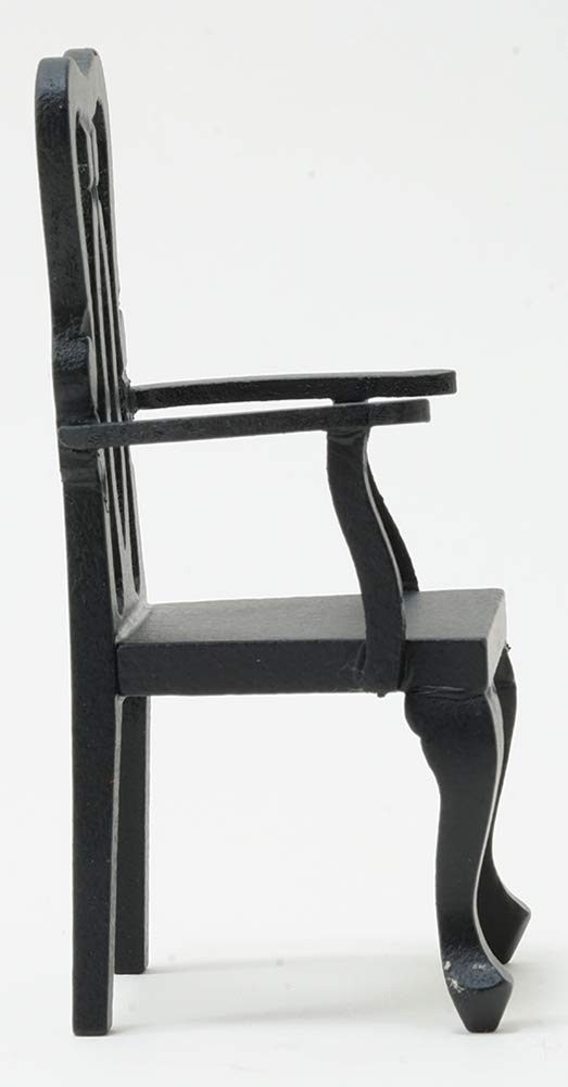 Classics by Handley Dollhouse Miniature Arm Chair, Black