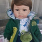iCradle 24 inch Boy Dolls Reborn Toddler Dolls Realistic Looking Soft Silicone Weighted Soft Cloth Body Newborn Baby with Dinosaur Clothes