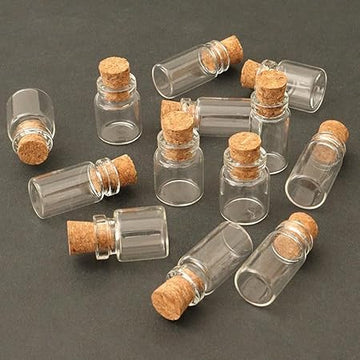 10Pcs Dollhouse Glass Jars Miniature: 1/12 Scale Glass Bottles Food Container - Mini Canister Empty with Cork, Dollhouse, Dollhouse Decor for Kitchen