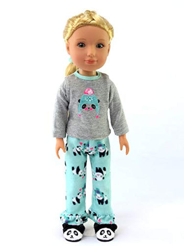 American Fashion World Winter Panda Pajamas for 14-Inch Dolls | Premium Quality & Trendy Design