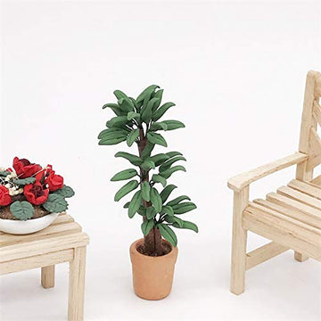 SXFSE Dollhouse Decoration Accessories, 1:12 Toy House Miniature Scene Model Potted Green Plant Posing Fortune Tree Pretend Toys